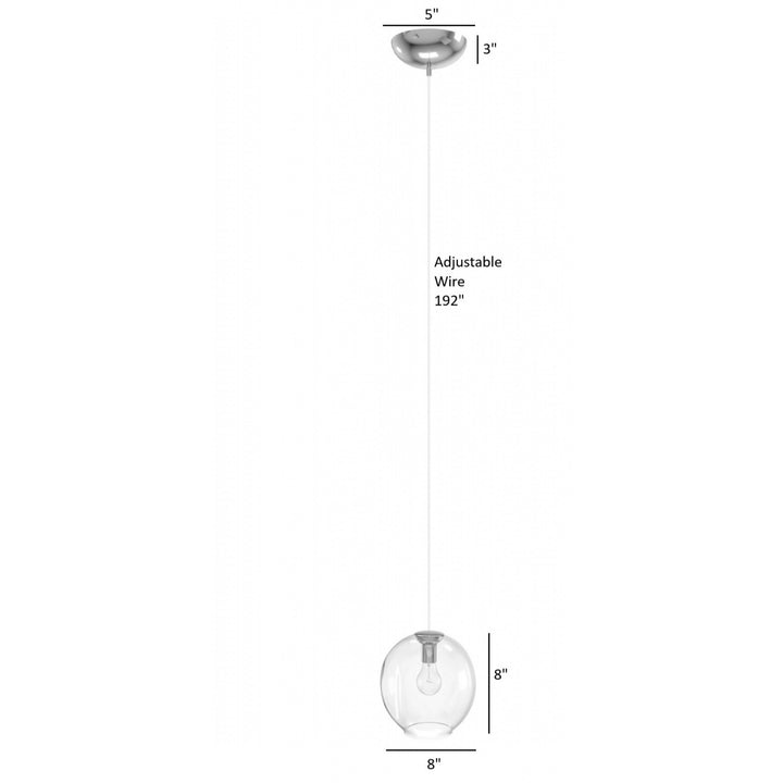 Avenue Lighting Fairfax 8"W 1-Light Pendant HF8081-CH in Matte Chrome view 4