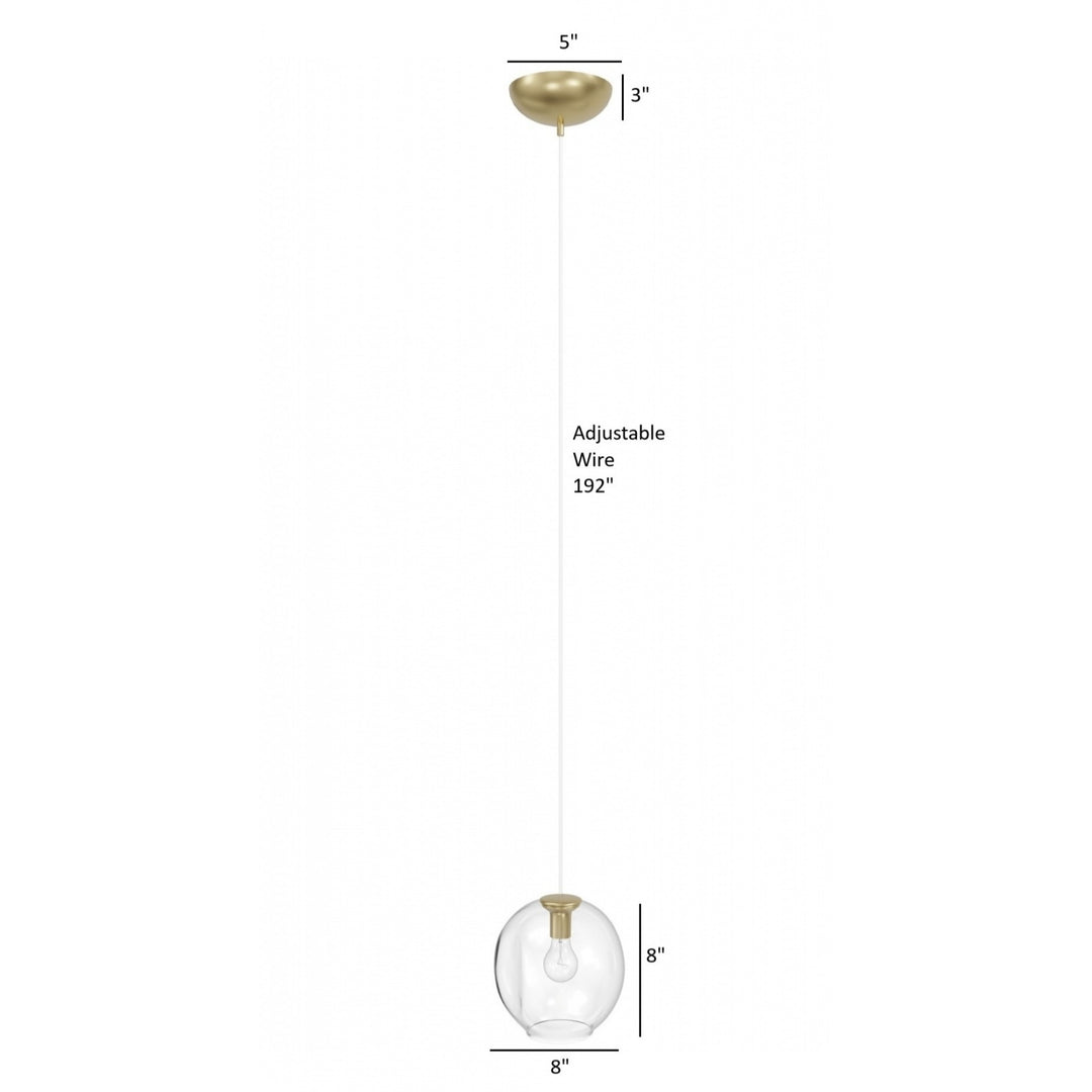 Avenue Lighting Fairfax 8"W 1-Light Pendant HF8081-BB in Brushed Brass view 4