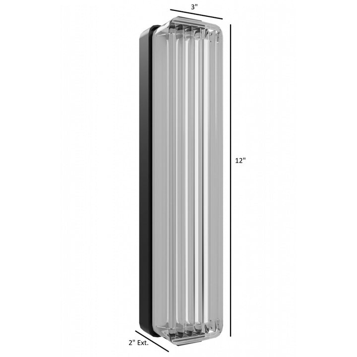 Avenue Lighting Fremont Belt Add-On Glass Light G400 in Black with Clear Ribbed Glass Bar view 4