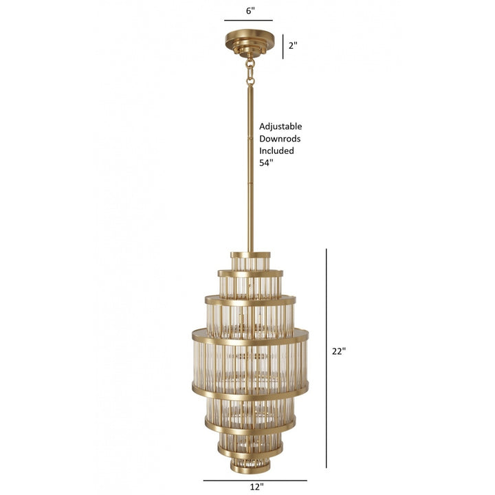 Avenue Lighting Waldorf 22"H Pendant HF1924-AB in Aged Brass view 3
