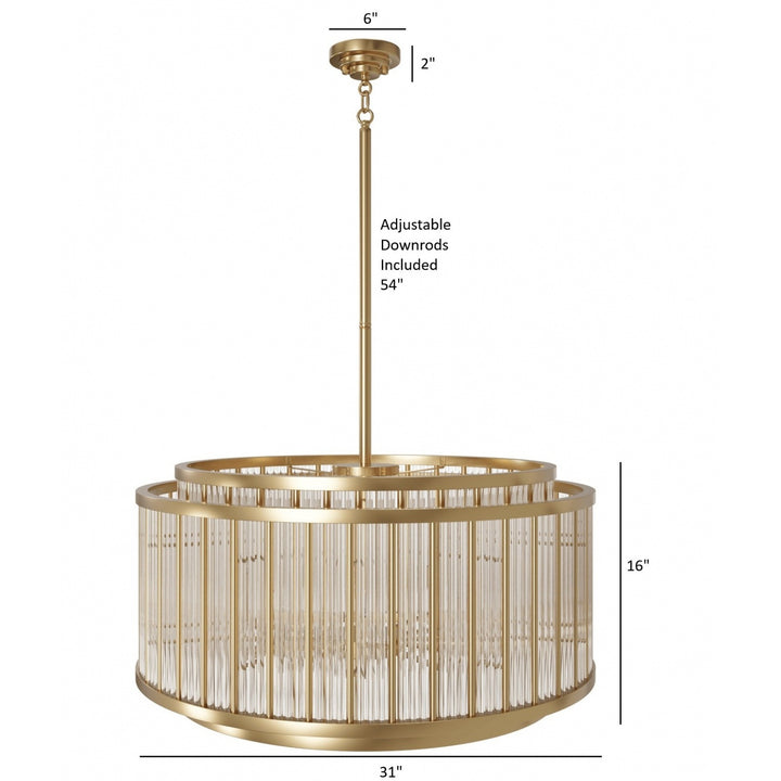 Avenue Lighting Waldorf 31" Round Chandelier HF1928-AB in Aged Brass view 4