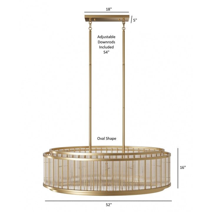 Avenue Lighting Waldorf 52"L Oval Chandelier HF1927-AB in Aged Brass view 5