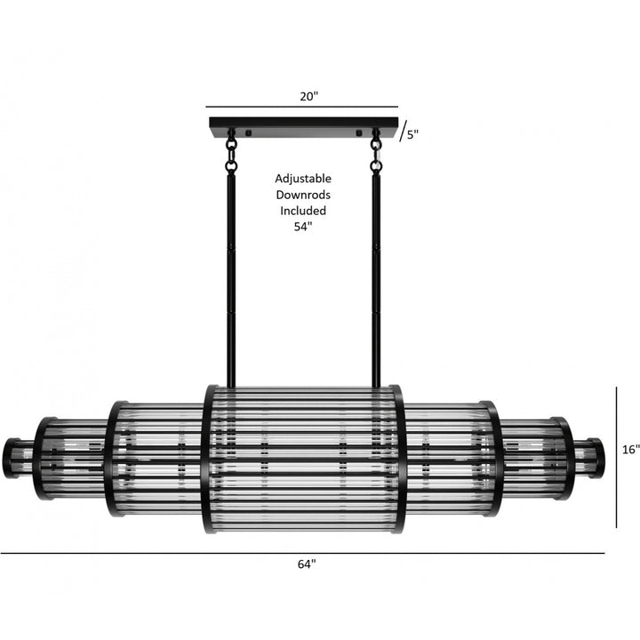 Avenue Lighting Waldorf 64"W Chandelier HF1920-GM in Polished Gunmetal view 5