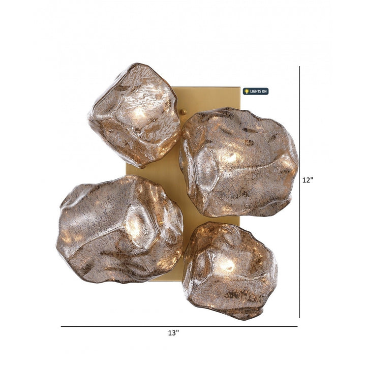 Avenue Lighting Rockefeller 4-Light 12"H Rock Shape Wall Sconce HF7150-AGB in Aged Brass view 3