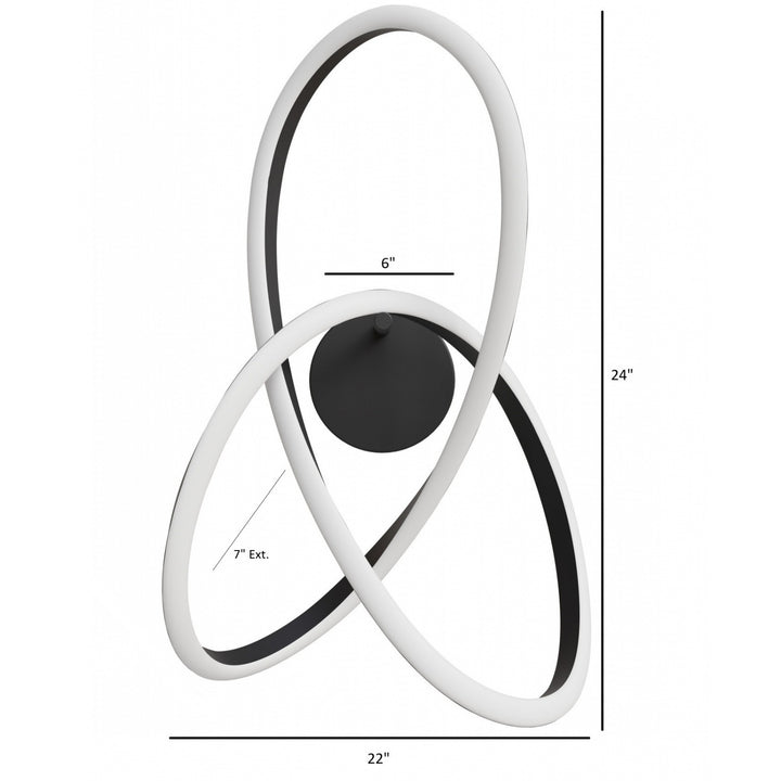 Avenue Lighting Windsor 22"W Spiral Ring 5-CCT LED Wall Sconce HF5080-BK in Black view 4