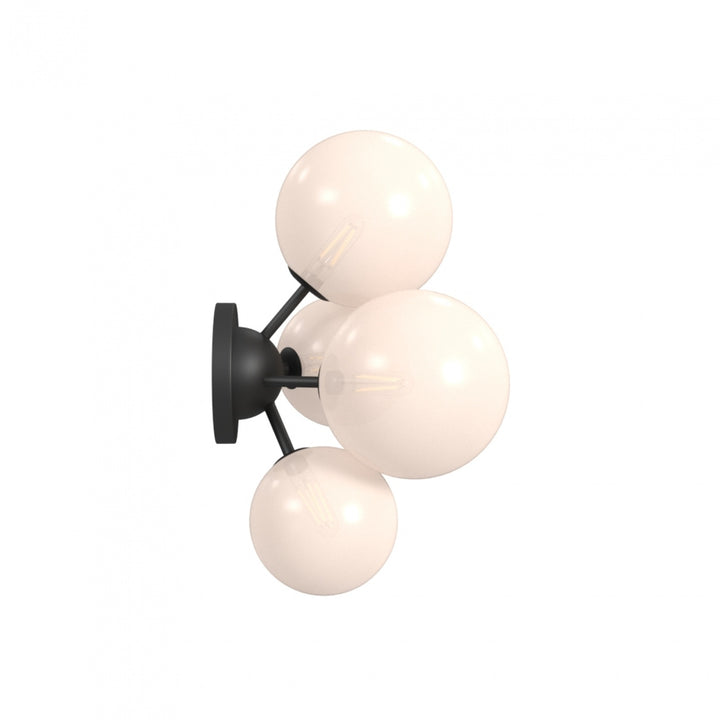 Avenue Lighting Delilah 4-Light 19"W Wall Sconce HF4244-BK-WHT in Black/White Glass view 2
