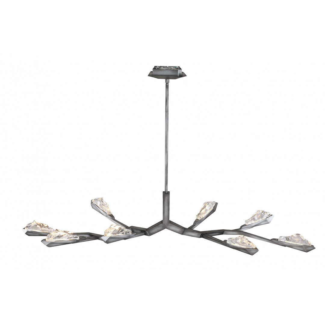 Avenue Lighting Geneva 8-Light 68"W LED Chandelier HF8038-RS in Rusted Silver/Clear Crystals
