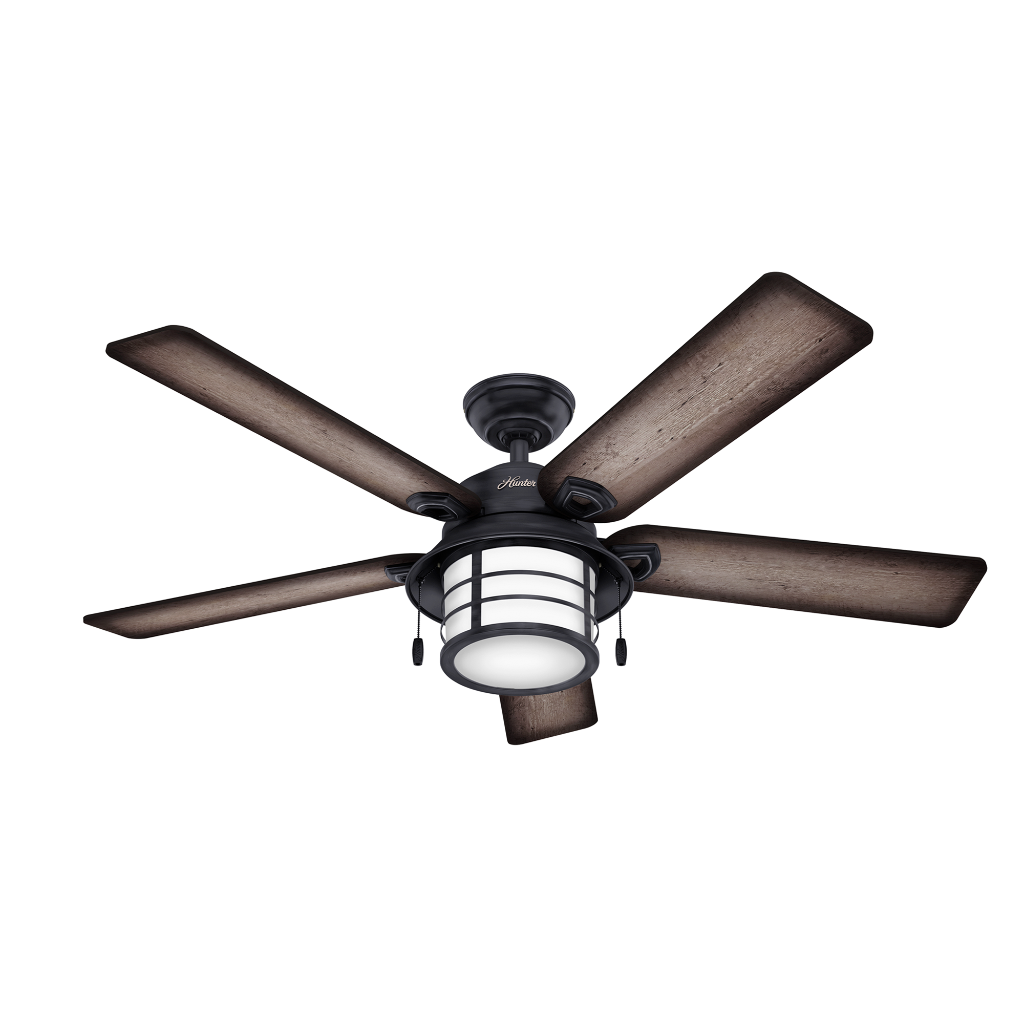 Hunter 54 inch Key Biscayne Damp Rated Ceiling Fan with LED Light Kit and Pull Chain Ceiling Fan Hunter   
