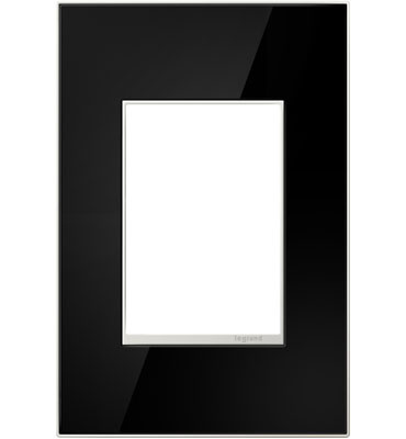 Legrand adorne Mirror Black 1-Gang + wall plate