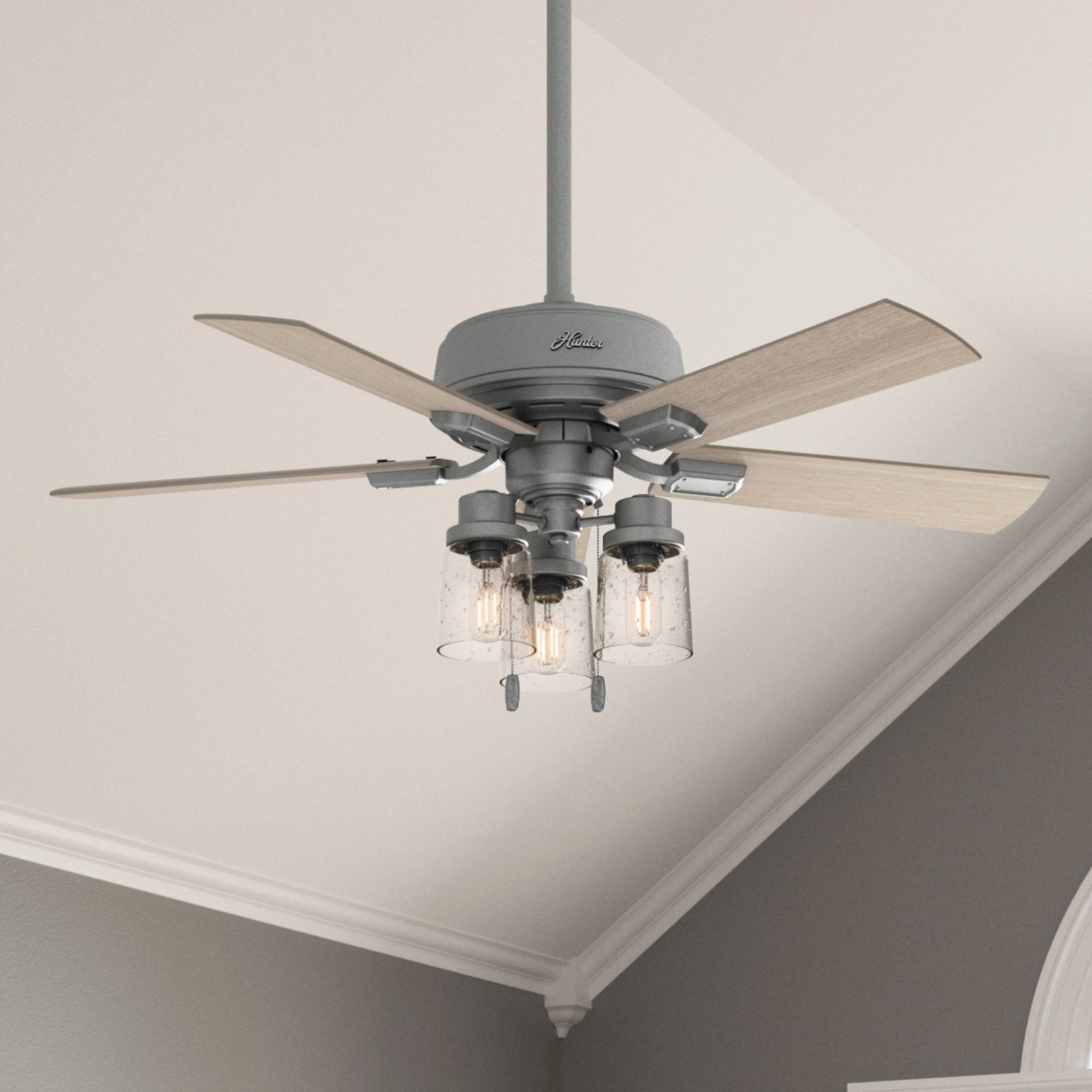 Hunter 44 inch Hartland Ceiling Fan with LED Light Kit and Pull Chain Ceiling Fan Hunter   