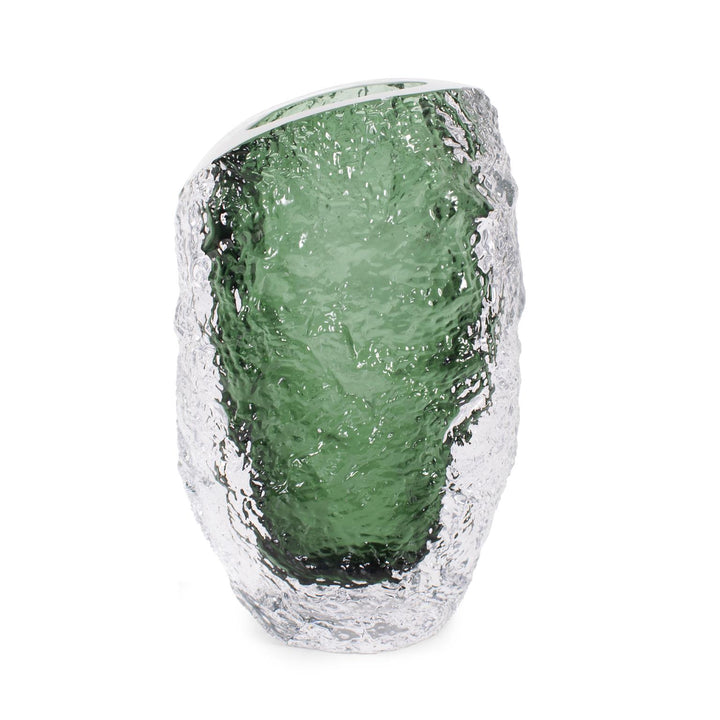Howard Elliott Emerald Crystalized Glass Vase