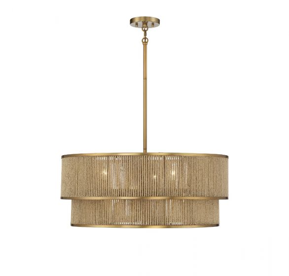 Savoy House Ashburn Pendant Pendants Savoy House 28x28x12 Brass Rope