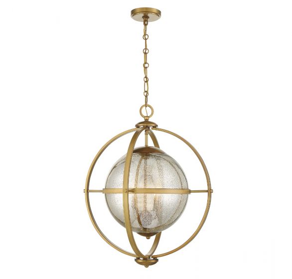 Savoy House Pearl Pendant Pendants Savoy House 21x21x24 Brass Mercury Glass