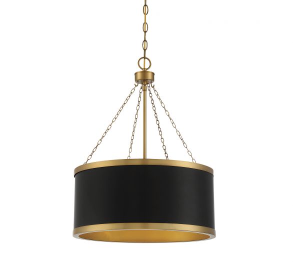 Savoy House Delphi Pendant Pendants Savoy House Black with Warm Brass Accents 6 Metal