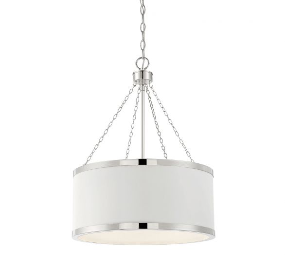 Savoy House Delphi Pendant Pendants Savoy House White with Polished Nickel Acccents 6 Metal