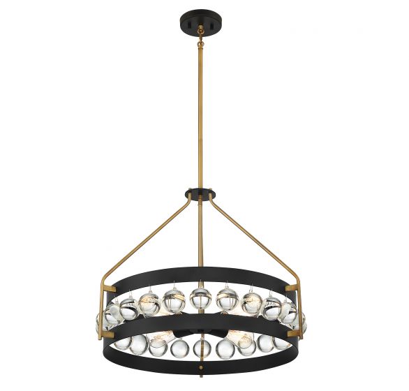 Savoy House Edina Pendant Pendants Savoy House Black with Warm Brass Accents 4 