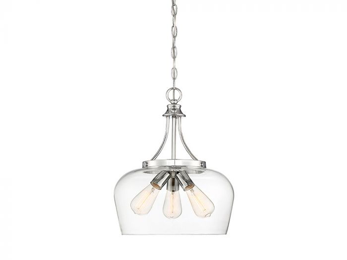 Savoy House Essentials Octave Pendant Pendants Savoy House 15x15x18 Chrome/Polished Nickel Clear Glass