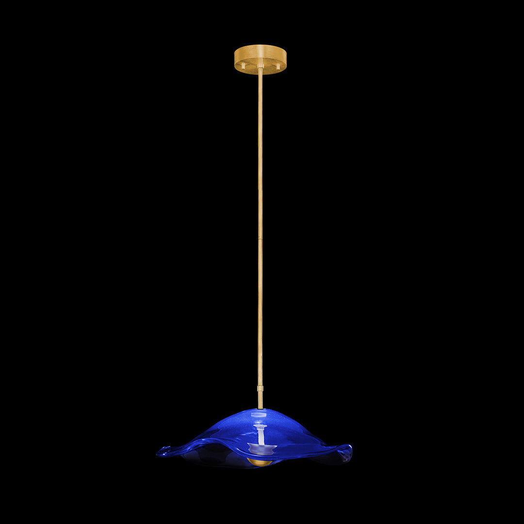 Fine Art Handcrafted Lighting Embark 20"W Round Pendant 100068 in Standard Gold Leaf, Blue (100068-31)