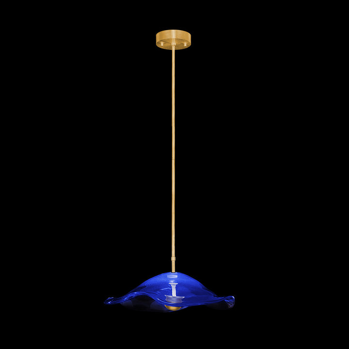Fine Art Handcrafted Lighting Embark 20"W Round Pendant 100068 in Standard Gold Leaf, Blue (100068-31)