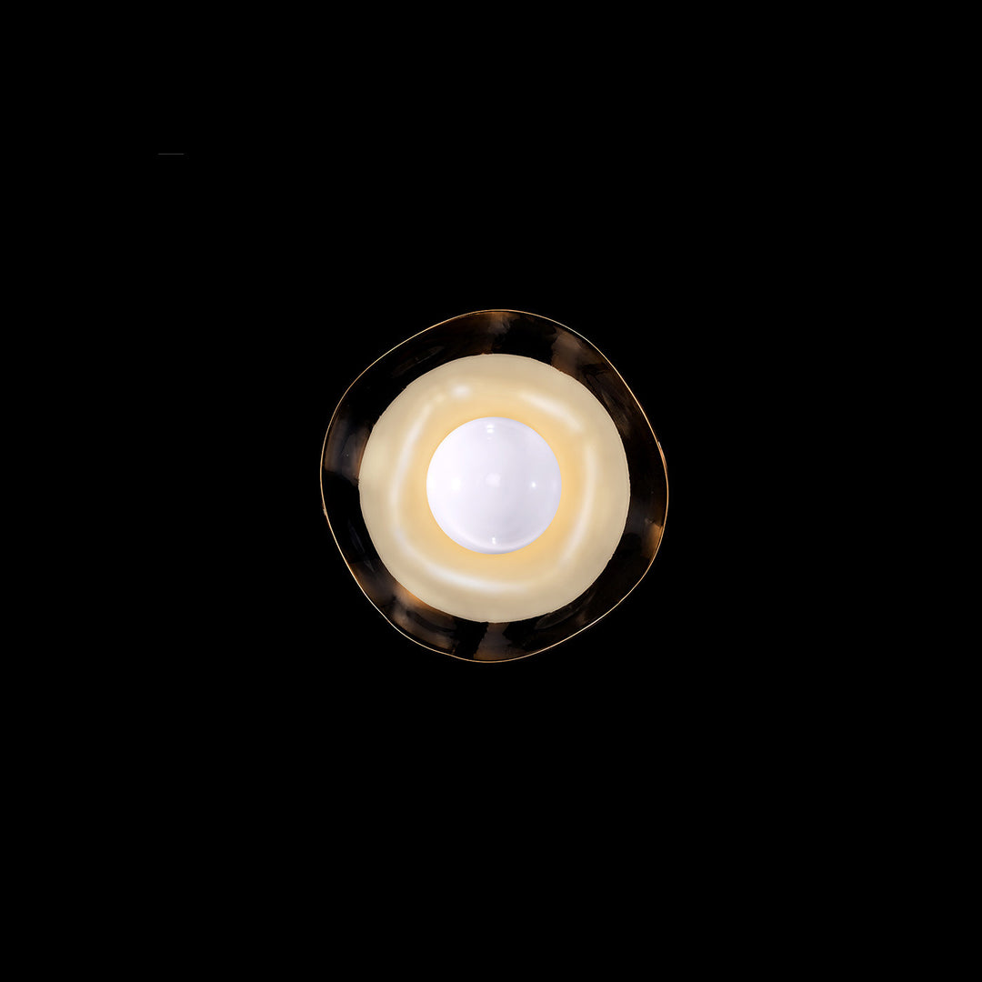 Fine Art Handcrafted Lighting Embark 8"H Sconce in White Lacquer, Amber (100069-62)