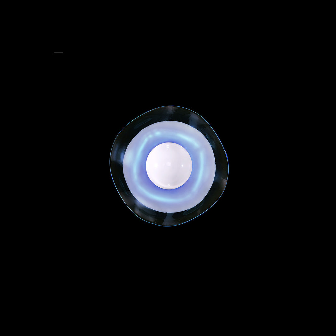 Fine Art Handcrafted Lighting Embark 8"H Sconce in White Lacquer, Blue (100069-61)