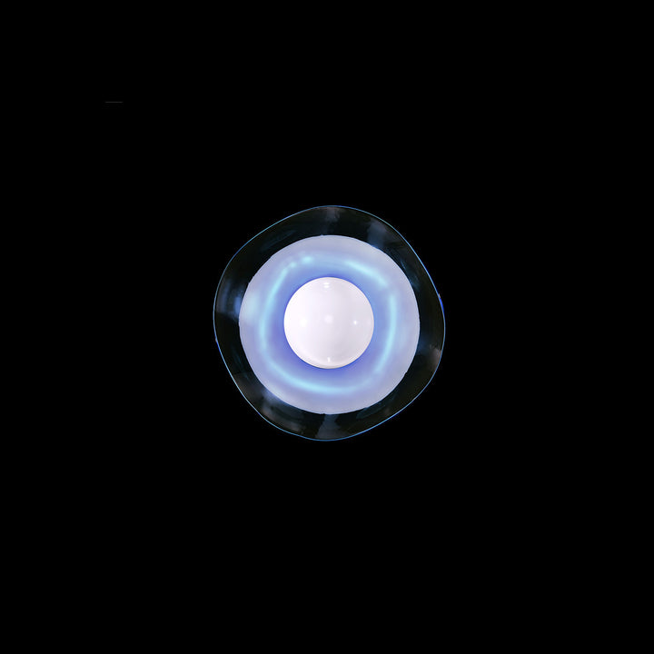 Fine Art Handcrafted Lighting Embark 8"H Sconce in White Lacquer, Blue (100069-61)