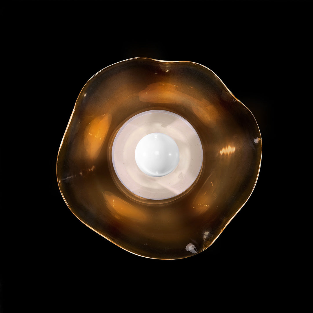 Fine Art Handcrafted Lighting Embark 12"H Sconce in White Lacquer, Amber (100071-62)