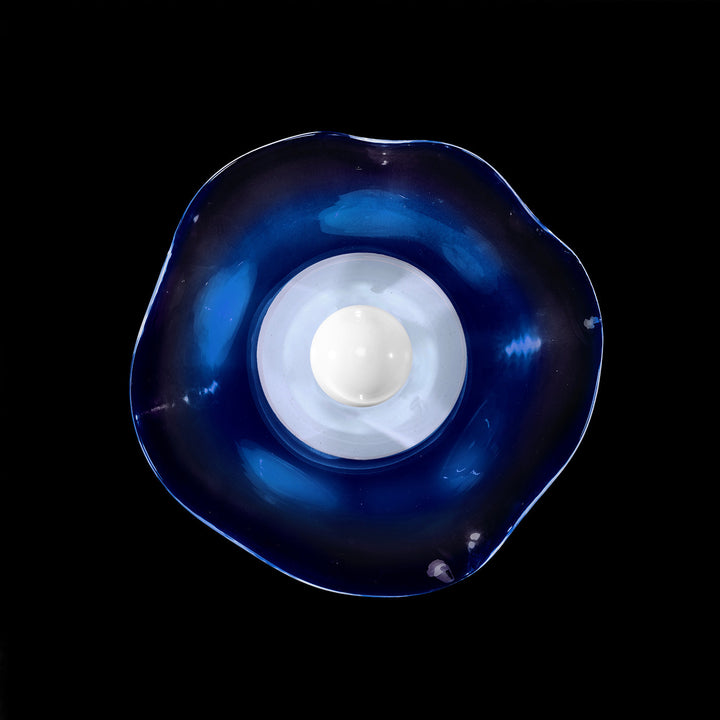Fine Art Handcrafted Lighting Embark 12"H Sconce in White Lacquer, Blue (100071-61)