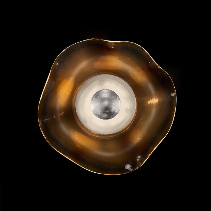 Fine Art Handcrafted Lighting Embark 12"H Sconce in Standard Silver Leaf, Amber (100071-42)