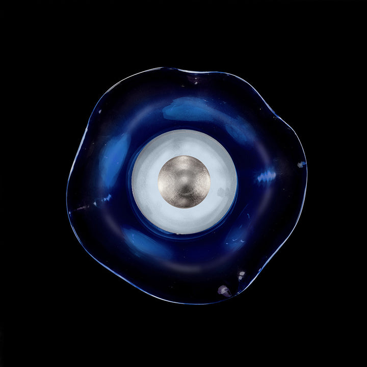Fine Art Handcrafted Lighting Embark 12"H Sconce in Standard Silver Leaf, Blue (100071-41)