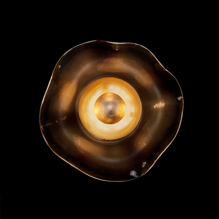 Fine Art Handcrafted Lighting Embark 12"H Sconce in Standard Gold Leaf, Amber (100071-32)