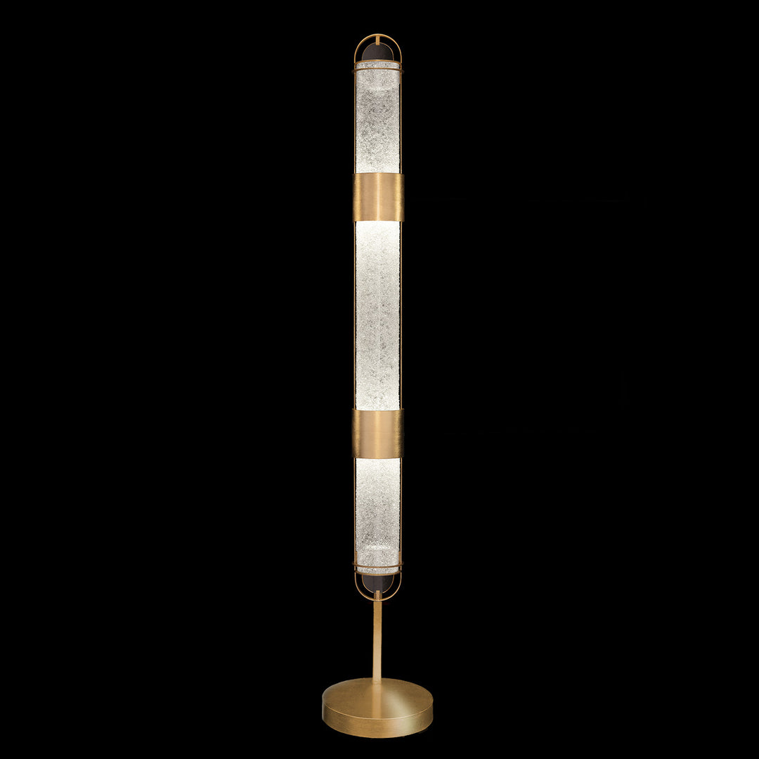 Fine Art Handcrafted Lighting Bond 72"H Floor Lamp in Standard Gold Leaf, Diamond Blanket (100011-31)