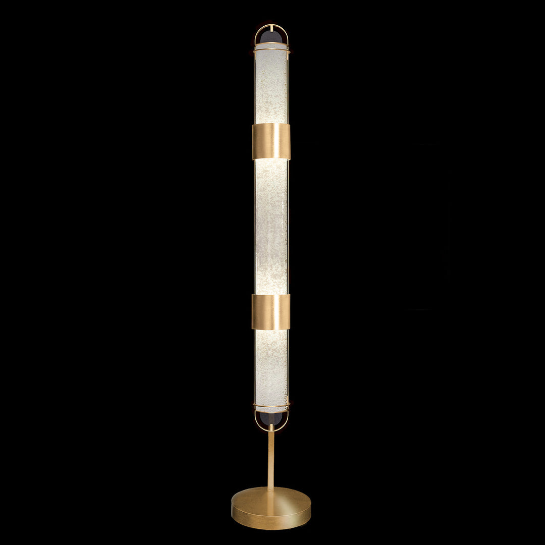 Fine Art Handcrafted Lighting Bond 72"H Floor Lamp in Standard Gold Leaf, Bahama Sand (100011-32)