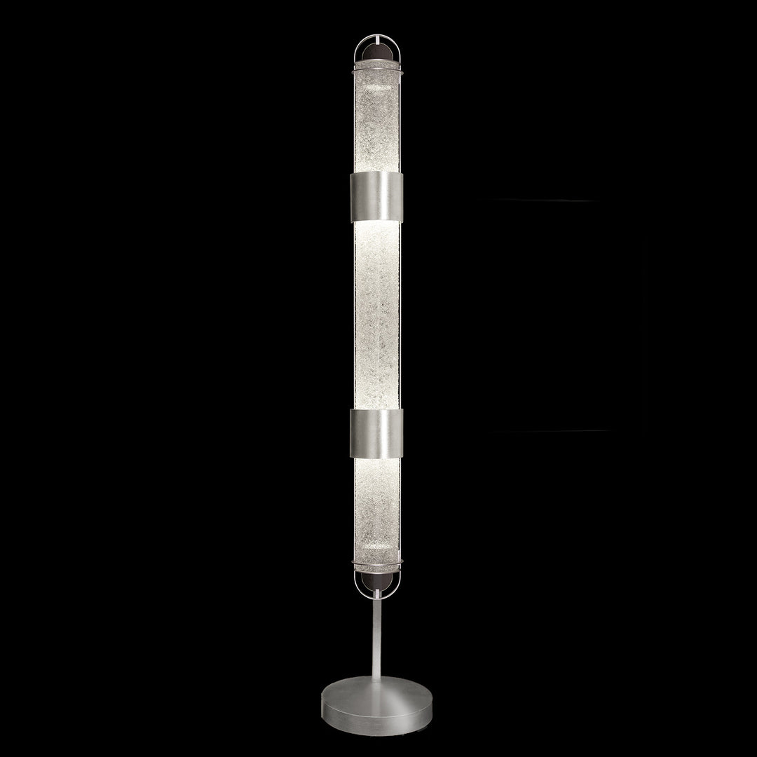 Fine Art Handcrafted Lighting Bond 72"H Floor Lamp in Standard Silver Leaf, Diamond Blanket (100011-41)