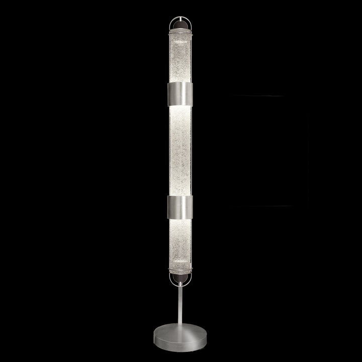 Fine Art Handcrafted Lighting Bond 72"H Floor Lamp in Standard Silver Leaf, Diamond Blanket (100011-41)