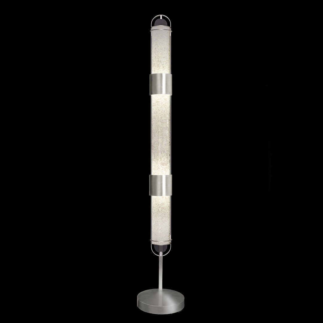 Fine Art Handcrafted Lighting Bond 72"H Floor Lamp in Standard Silver Leaf, Bahama Sand (100011-42)