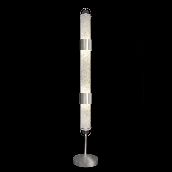 Fine Art Handcrafted Lighting Bond 72"H Floor Lamp in Standard Silver Leaf, Bahama Sand (100011-42)