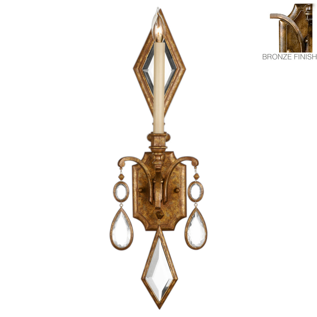 Fine Art Handcrafted Lighting Encased Gems Sconce