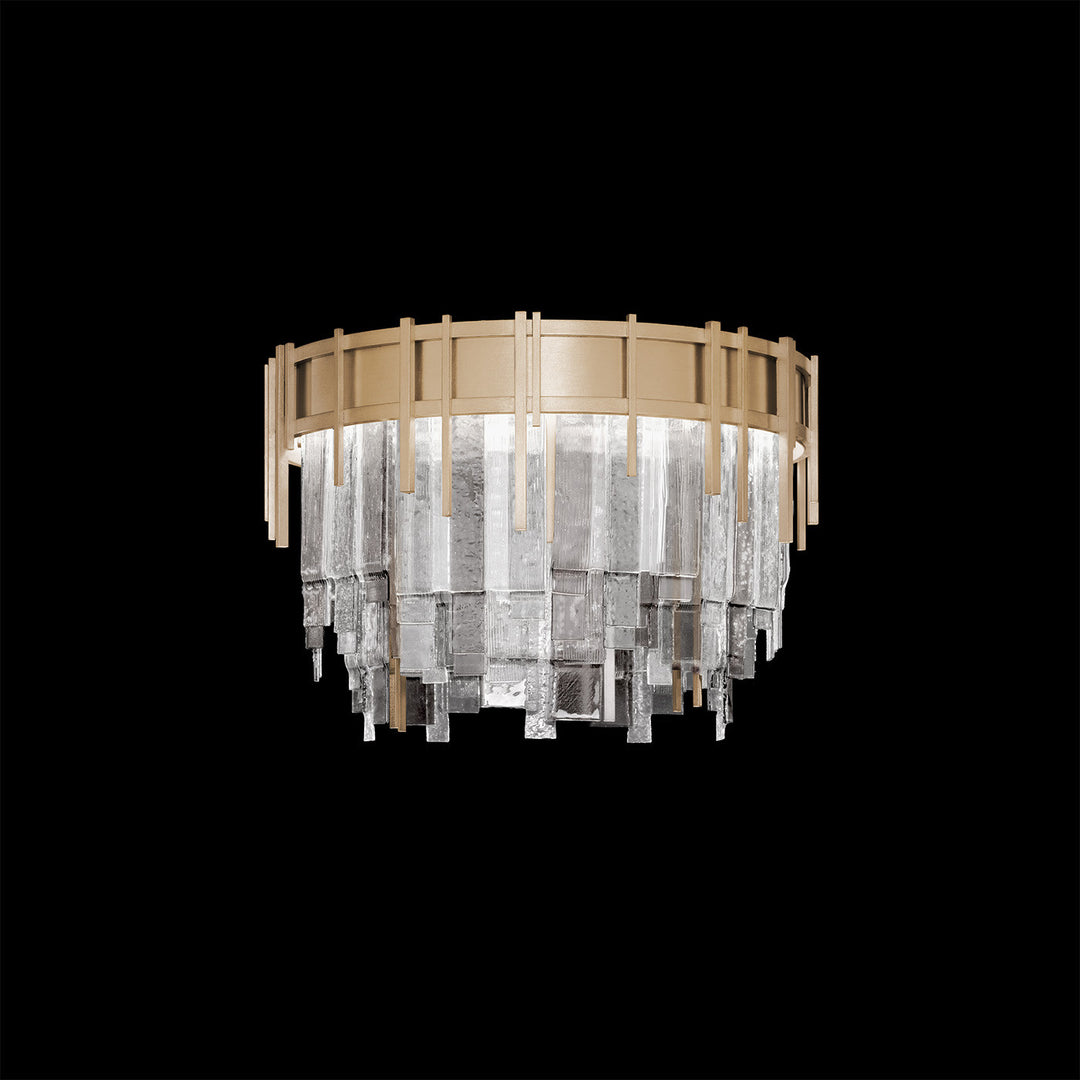 Fine Art Handcrafted Lighting Arpeggio 20.5"W Round Flush Mount in Standard Soft Gold Leaf, Clear (100079-51)