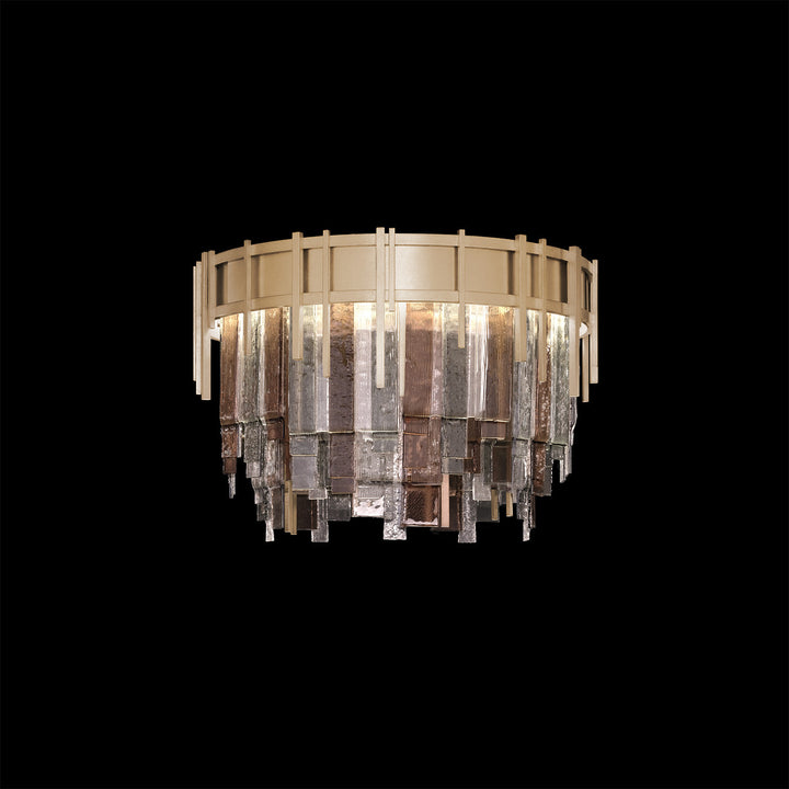 Fine Art Handcrafted Lighting Arpeggio 20.5"W Round Flush Mount in Standard Soft Gold Leaf, Multi-Tone (100079-52)