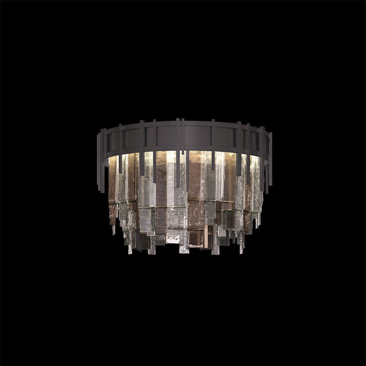 Fine Art Handcrafted Lighting Arpeggio 20.5"W Round Flush Mount in Midnight Steel, Multi-Tone (100079-62)