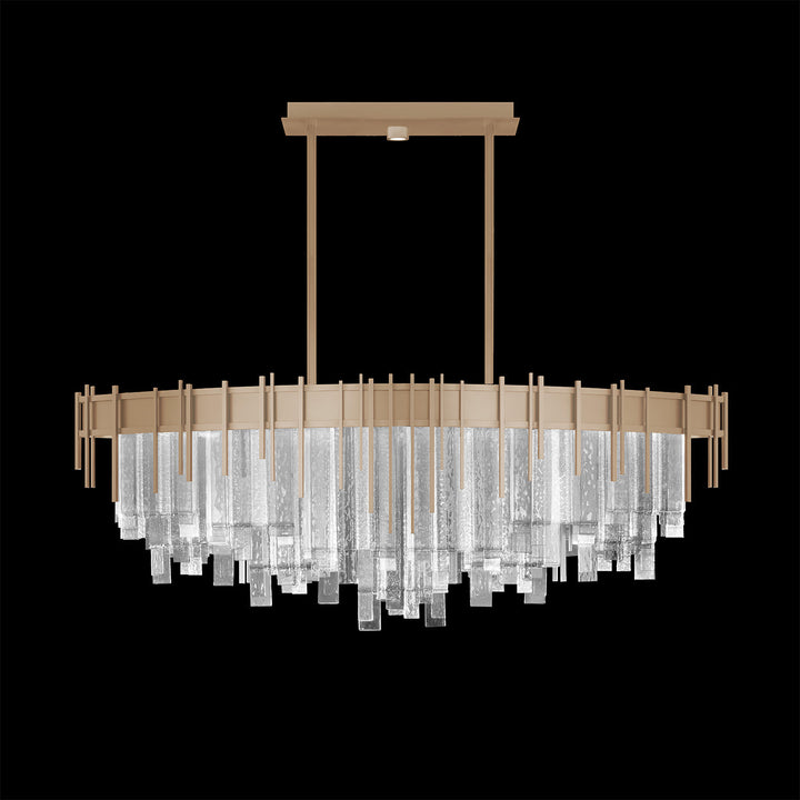 Fine Art Handcrafted Lighting Arpeggio 54.5"W Oblong Pendant in Standard Soft Gold Leaf, Clear (100075-51)