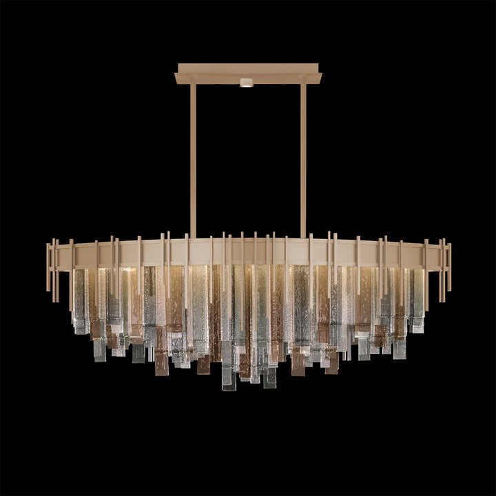 Fine Art Handcrafted Lighting Arpeggio 54.5"W Oblong Pendant in Standard Soft Gold Leaf, Multi-Tone (100075-52)