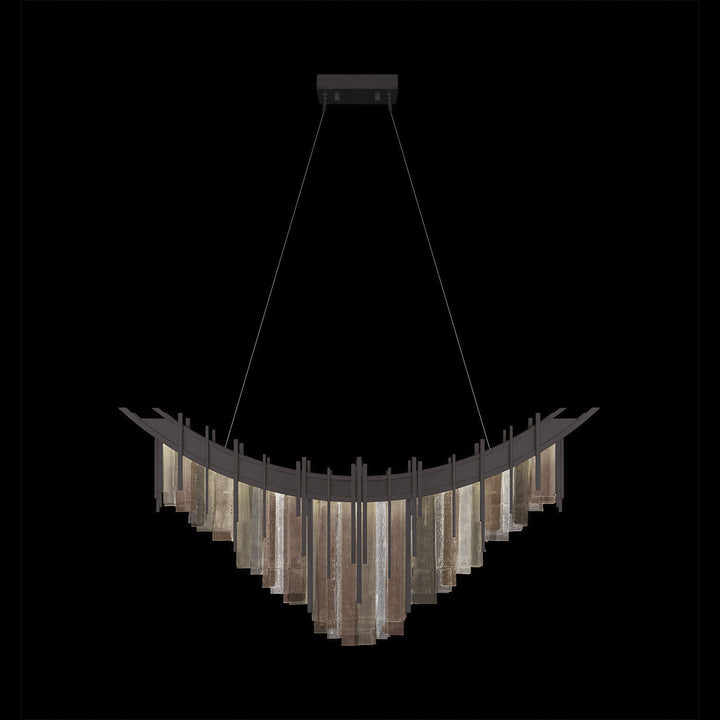 Fine Art Handcrafted Lighting Arpeggio 44.75"W Linear Pendant in Midnight Steel, Multi-Tone (100076-62)