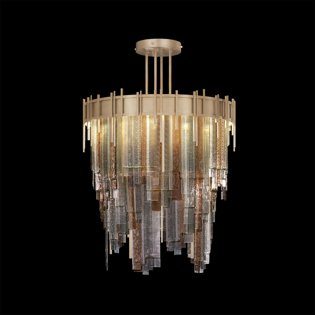 Fine Art Handcrafted Lighting Arpeggio 30.25"W Round Pendant in Standard Soft Gold Leaf, Multi-Tone (100077-52)