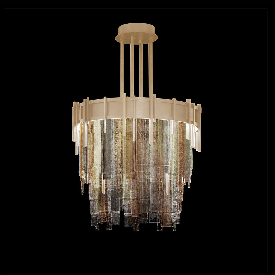 Fine Art Handcrafted Lighting Arpeggio 20.5"W Round Pendant in Standard Soft Gold Leaf, Multi-Tone (100078-52)