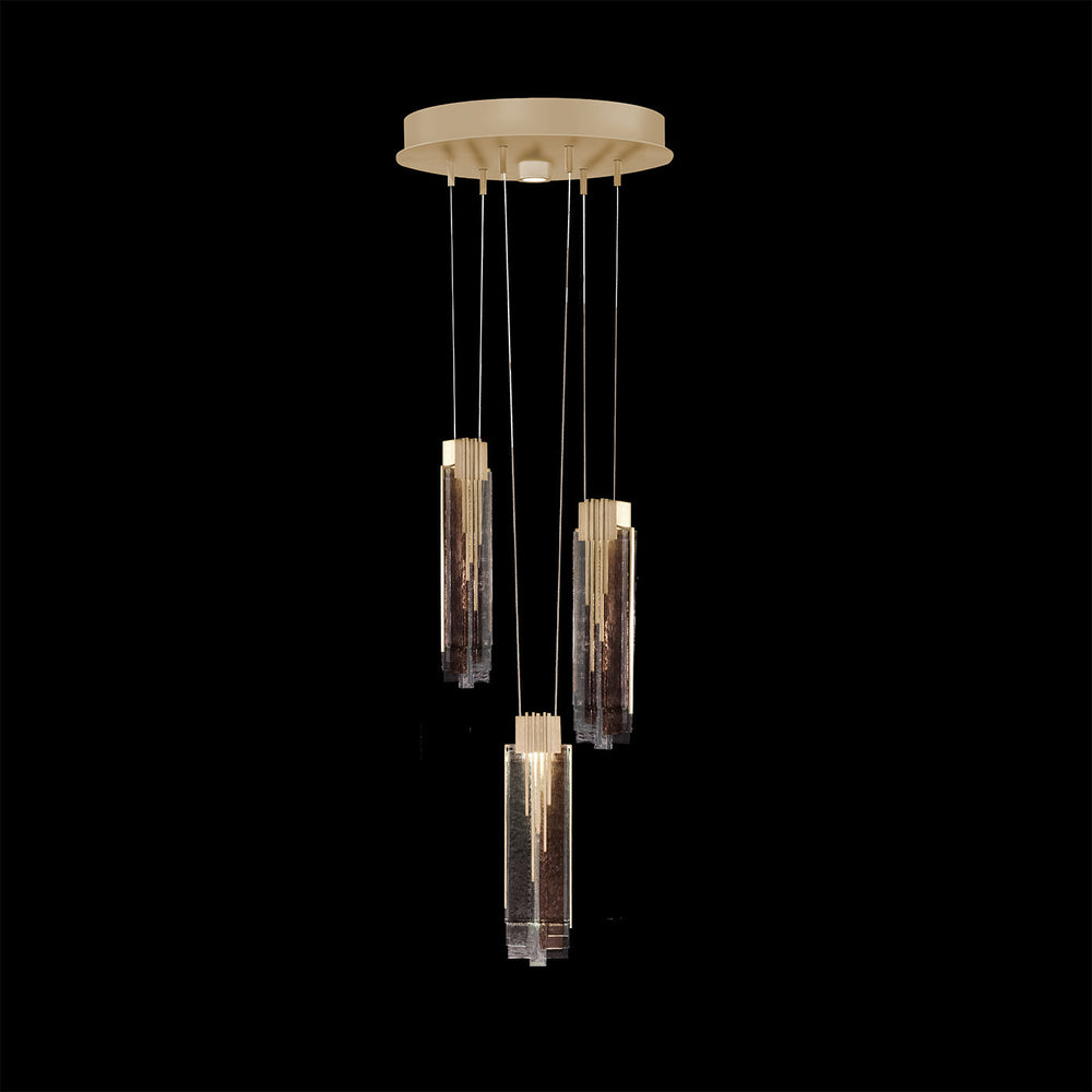 Fine Art Handcrafted Lighting Arpeggio 16"W Round Pendant in Standard Soft Gold Leaf, Multi-Tone (100080-52)