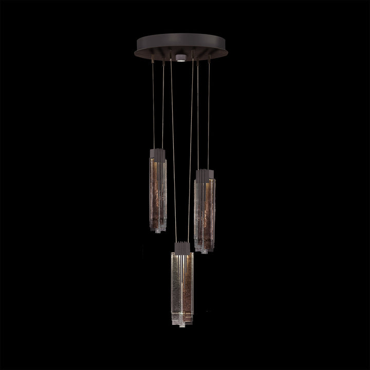 Fine Art Handcrafted Lighting Arpeggio 16"W Round Pendant in Midnight Steel, Multi-Tone (100080-62)
