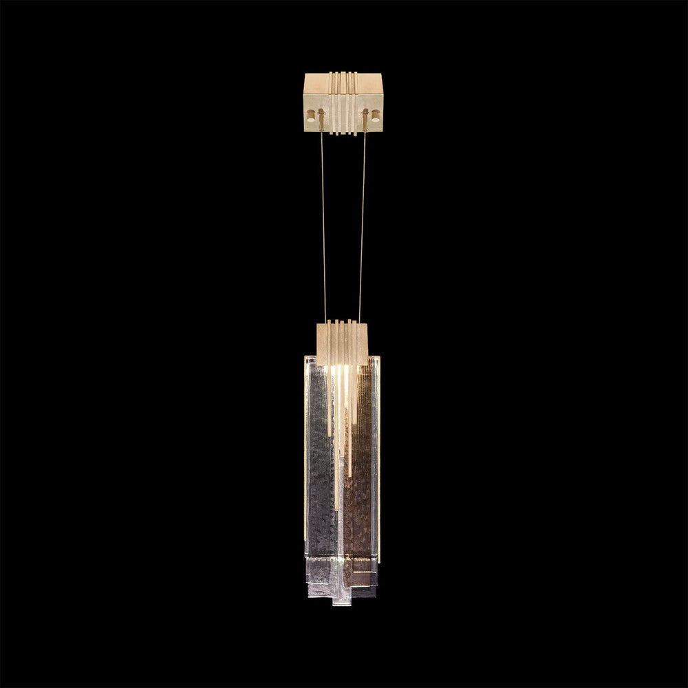 Fine Art Handcrafted Lighting Arpeggio 4.5"W Square Pendant in Standard Soft Gold Leaf, Multi-Tone (100081-52)