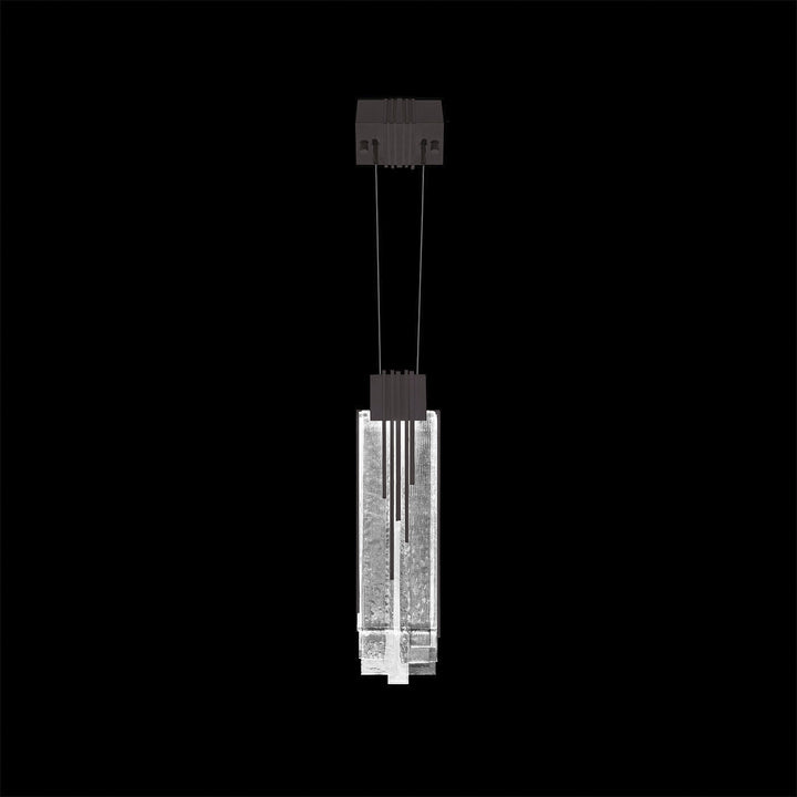 Fine Art Handcrafted Lighting Arpeggio 4.5"W Square Pendant in Midnight Steel, Clear (100081-61)
